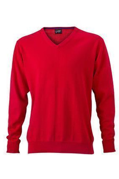 Herren Sweatshirt V-Ausschnitt ~ rot 3XL