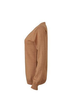 Damen Sweatshirt mit V-Ausschnitt ~ camel XL