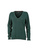 Damen Sweatshirt mit V-Ausschnitt ~ dunkelgrün L