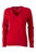 Damen Sweatshirt mit V-Ausschnitt ~ rot XS