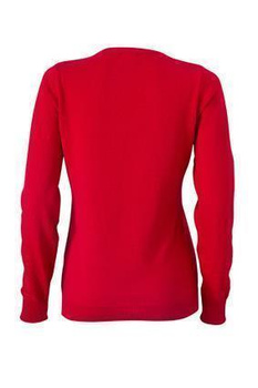 Damen Sweatshirt mit V-Ausschnitt ~ rot S