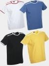 Soccer T-Shirt Kontrast kornblau/weiß L