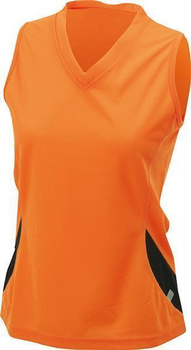 Damen Laufshirt Tank Top ~ orange/schwarz XL