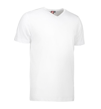 T-TIME Herren T-Shirt | V-Ausschnitt ~ wei XL