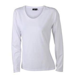 Damen Langarm T-Shirt ~ wei XL