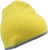 Beanie Mütze mit Kontrastrand ~ gelb/lichtgrau