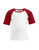 Kinder Raglan T-Shirt ~ weiß/feuerrot 152