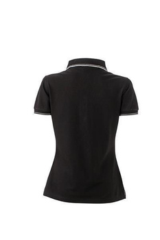Damen Polohemd in Piqu-Qualitt ~ schwarz/wei M