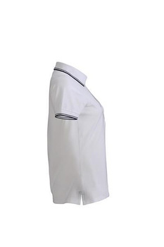 Damen Polohemd in Piqu-Qualitt ~ wei/navy XL