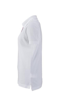Damen Poloshirt Trachtenlook ~ wei/lila-wei XL