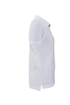 Damen Poloshirt Trachtenlook ~ wei/lila-wei XL