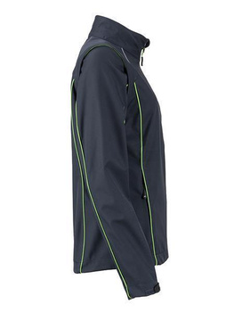 Damen Softshelljacke mit abnehmbaren Ärmel ~ iron-grau/grün XL