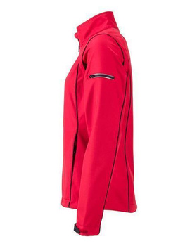 Damen Softshelljacke mit abnehmbaren rmel ~ rot/schwarz XL