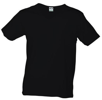 Herren Slim Fit V-Neck T-Shirt ~ schwarz L