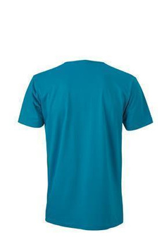 Herren Slim Fit V-Neck T-Shirt ~ caribbean-blau XXL