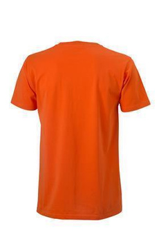 Herren Slim Fit V-Neck T-Shirt ~ dunkel-orange M