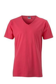 Herren Slim Fit V-Neck T-Shirt ~ light-berry M