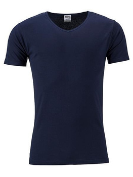 Herren Slim Fit V-Neck T-Shirt ~ navy XXL