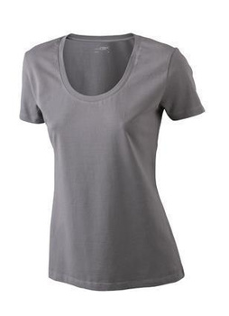 Damen Stretch Round T-Shirt ~ charcoal M