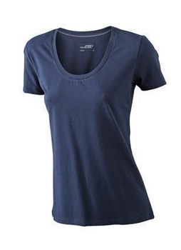 Damen Stretch Round T-Shirt ~ navy XXL