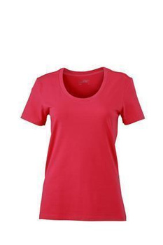 Damen Stretch Round T-Shirt ~ pink XL