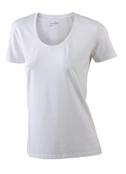 Damen Stretch Round T-Shirt ~ wei XL