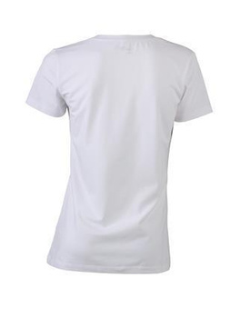Damen Stretch Round T-Shirt ~ wei XXL