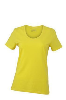 Damen Stretch Round T-Shirt ~ gelb M