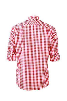 Herren Trachtenhemd ~ rot/wei XL