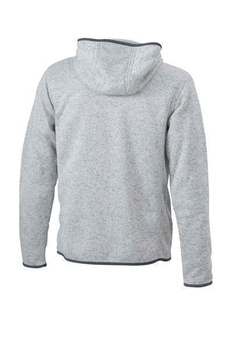 Mens Knitted Fleece Hoody ~ light-melange/carbon-grau XL
