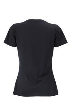 Damen Slim Fit V-Neck T-Shirt ~ schwarz XL