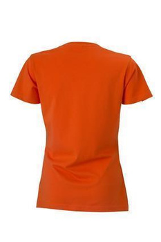 Damen Slim Fit V-Neck T-Shirt ~ dunkel-orange M
