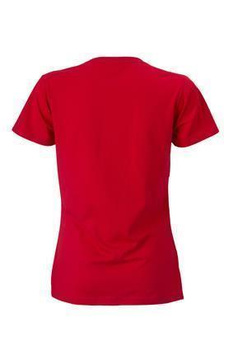 Damen Slim Fit V-Neck T-Shirt ~ rot XL