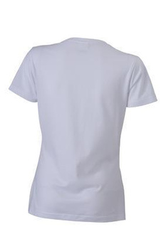 Damen Slim Fit V-Neck T-Shirt ~ wei XXL