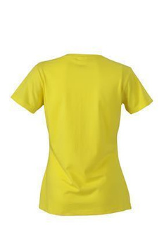 Damen Slim Fit V-Neck T-Shirt ~ gelb XXL