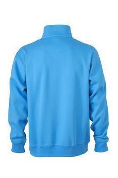 Arbeits Sweatshirt mit Zip ~ wasserblau S