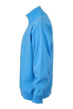 Arbeits Sweatshirt mit Zip ~ wasserblau XL