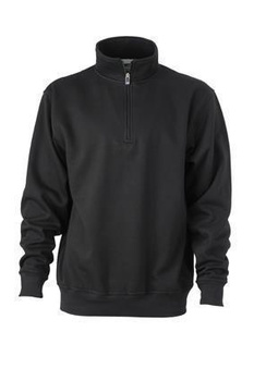 Arbeits Sweatshirt mit Zip ~ schwarz 6XL