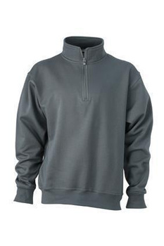 Arbeits Sweatshirt mit Zip ~ carbon 4XL