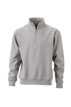 Arbeits Sweatshirt mit Zip ~ grau-heather M