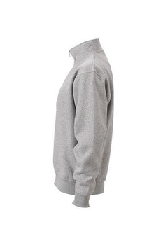 Arbeits Sweatshirt mit Zip ~ grau-heather XL