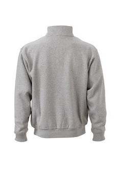 Arbeits Sweatshirt mit Zip ~ grau-heather 6XL