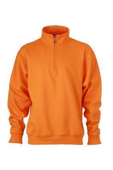 Arbeits Sweatshirt mit Zip ~ orange 3XL