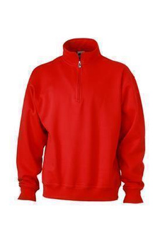 Arbeits Sweatshirt mit Zip ~ rot XL
