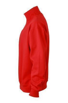 Arbeits Sweatshirt mit Zip ~ rot XL