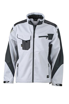 Workwear Softshell Jacket ~ wei/carbon 6XL