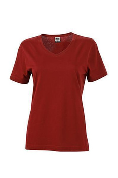 Damen Arbeits T-Shirt ~ weinrot XL