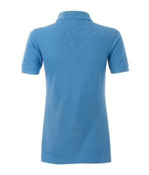 Damen Arbeits-Poloshirt mit Brusttasche ~ wasserblau 4XL