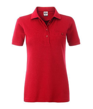 Damen Arbeits-Poloshirt mit Brusttasche ~ rot M