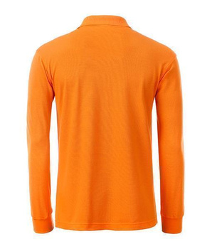 Herren Arbeits Langarm Polshirt mit Brusttasche ~ orange XL